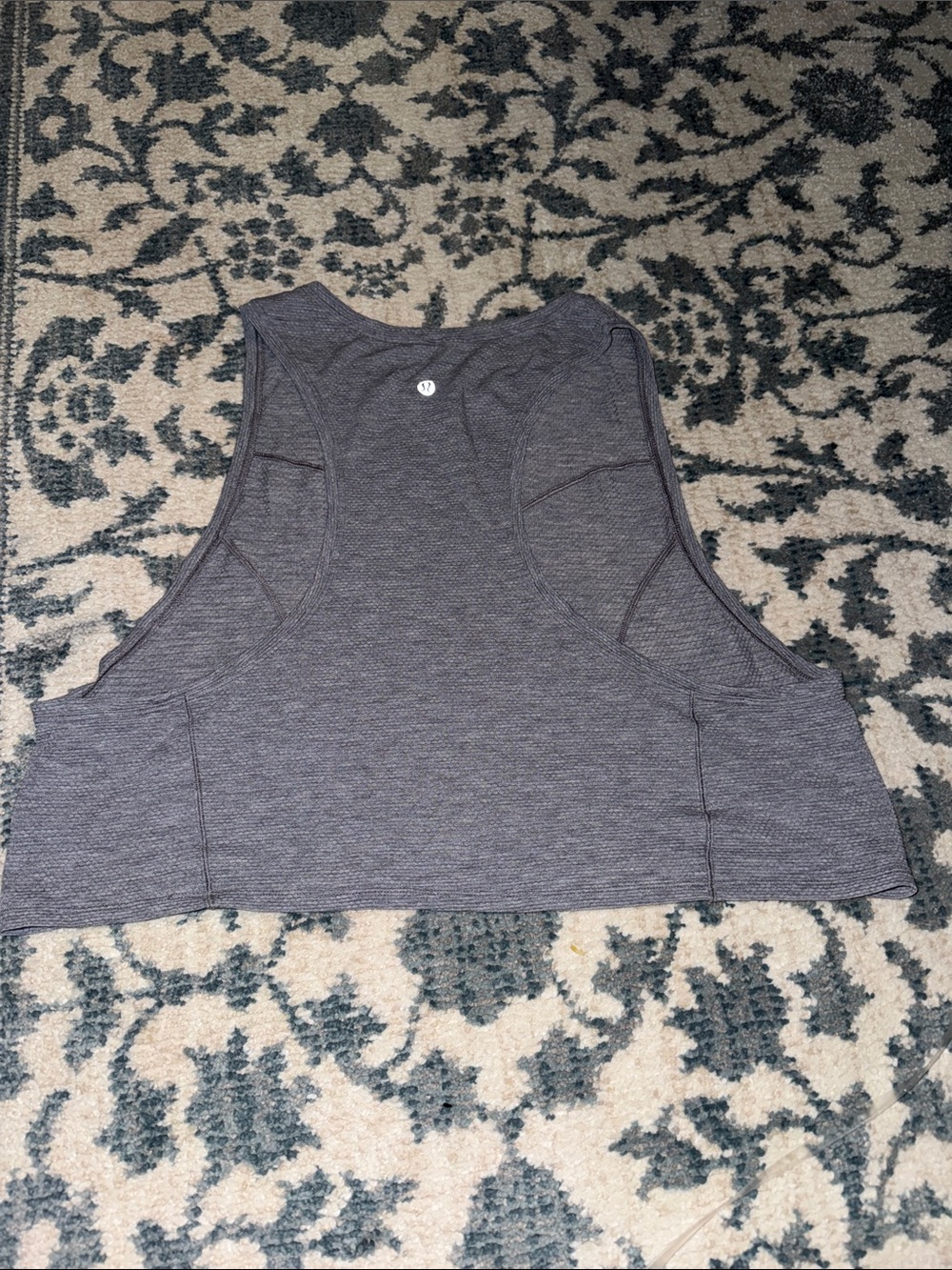 lululemon athletica Heather Gray Cropped Racerback Tank